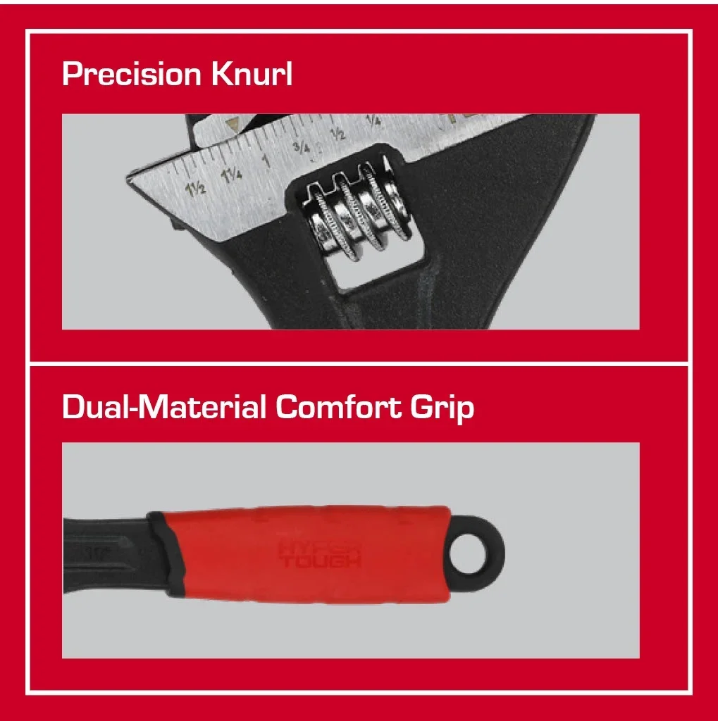 Everdaily Essentials 10-inch Wide Jaw Adjustable Wrench, Dual Material Ref. 6789