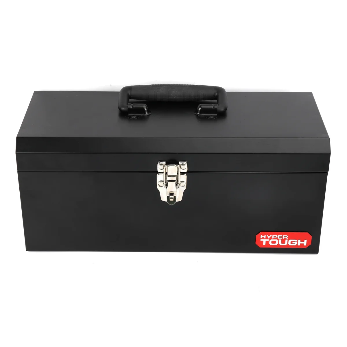 Hyper Tough 16-inch Black Metal Tool Box with Removable Tool Tray 6958