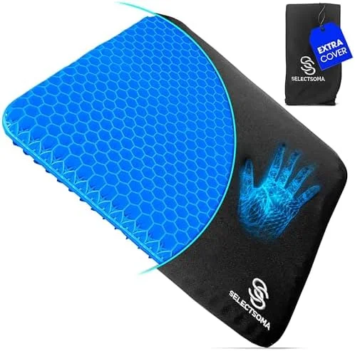 ElevateSeat Premium Double-Gel Ergonomic Cushion - All-Day Comfort for Back, Sciatica, Coccyx Relief