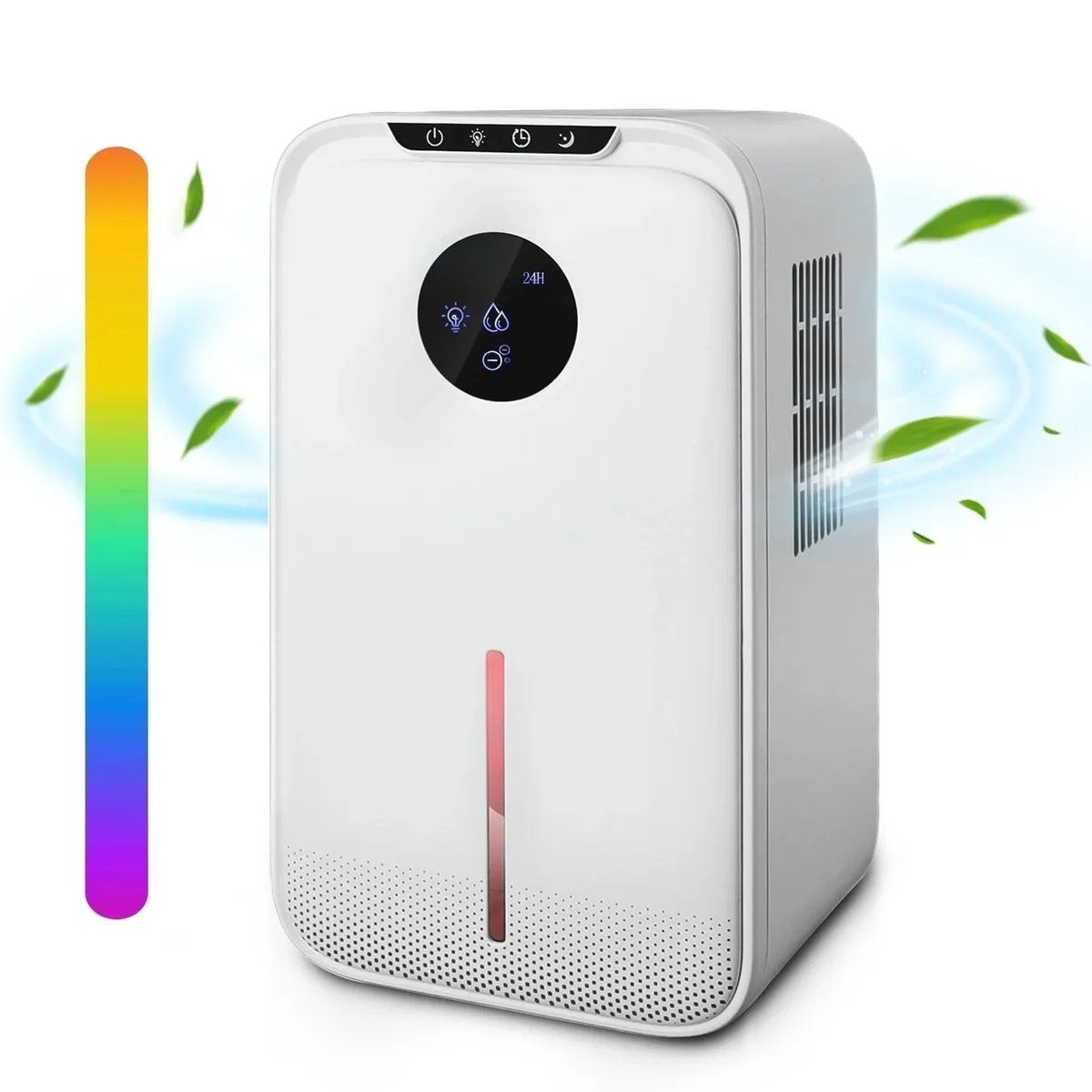 Ldyso Fyydes 8-Pint Protable Dehumidifier Covers 800 Sq.Ft with Colorful Night Light & Drain Hose,0.66 Gallon Water Tank,2  Modes,24H Timer,Portable De 2691