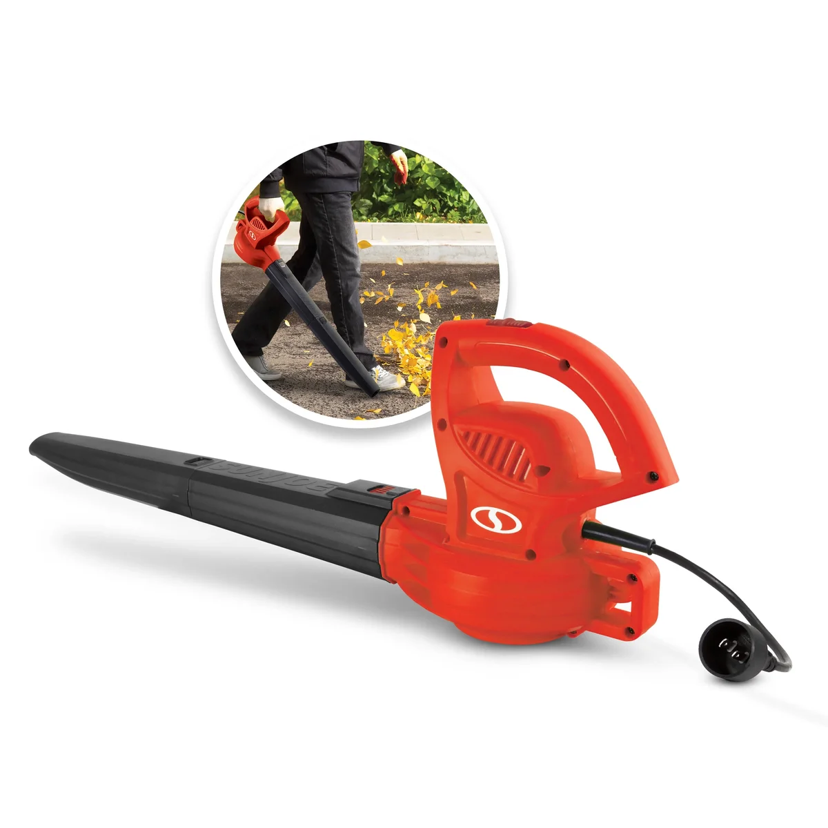 Sun Joe 6-Amp 155 mph Corded Handheld Leaf Blower, Light-Duty Lawn Tool, Red 7293