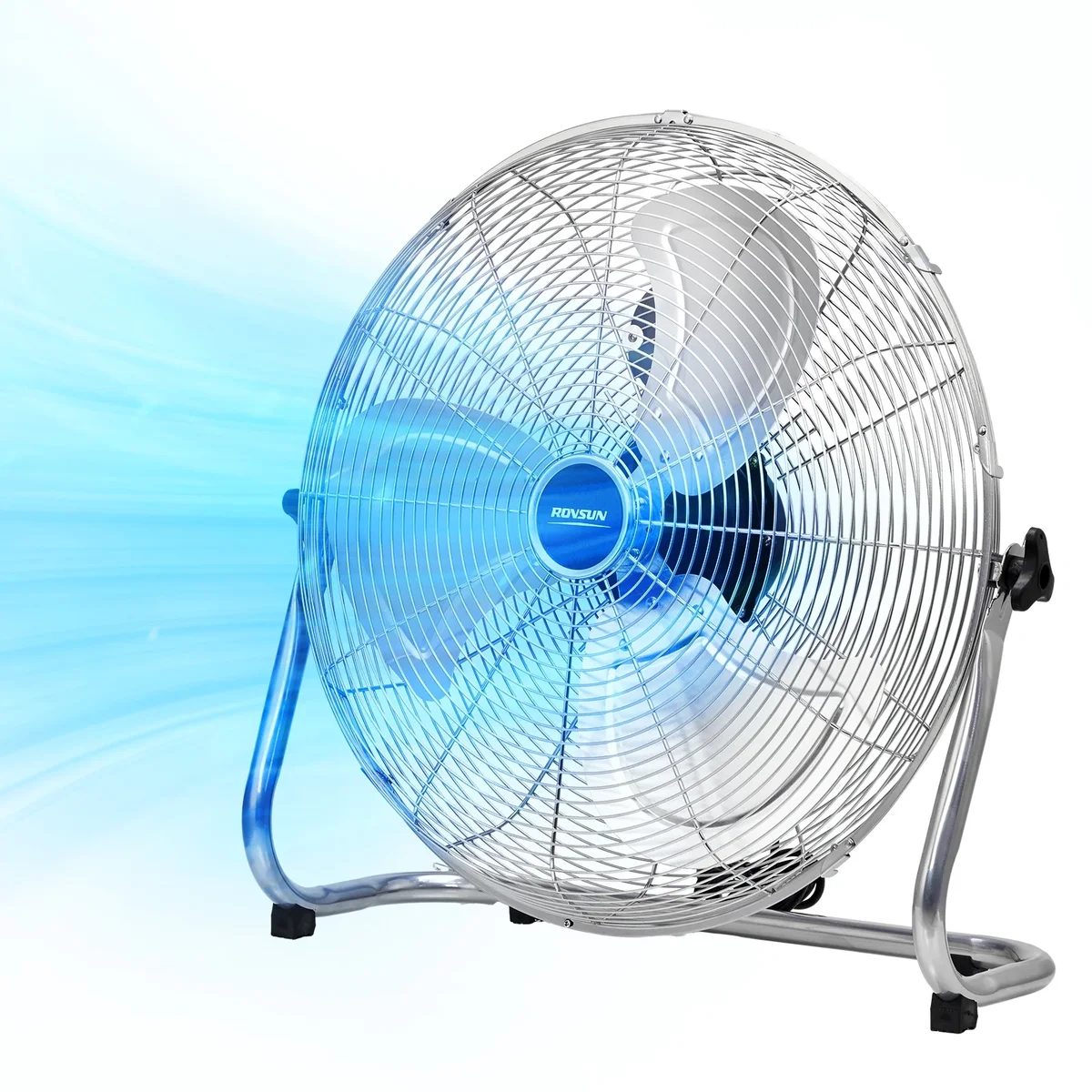 VINGLI 12'' Floor Fan, High Velocity Box Fan, UL Listed Heavy Duty Metal Floor Fan, High Power Industrial Fan with Adjustable Tilt, Metal Box Fan 2506