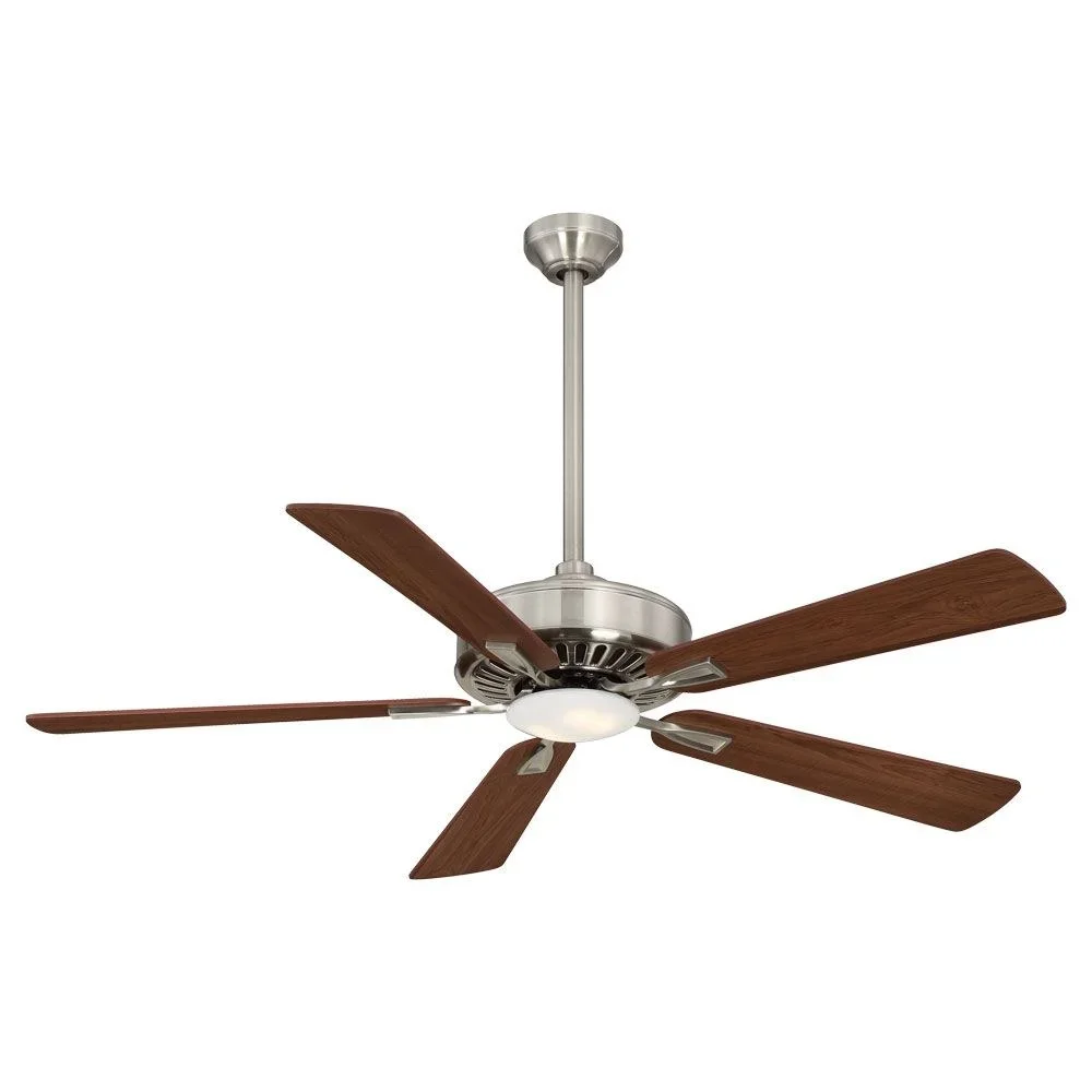 Minka-Aire Led Ceiling Fan In Transitional Style 13.25 Inches Tall By 52 Inches Wide-Brushed Nickel/Dark Walnut Finish-Medium Maple/Dark Walnut Blade Color 8103