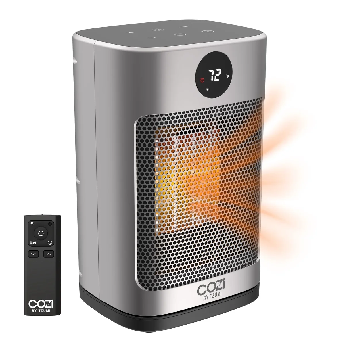 Tzumi Cozi by Tzumi 10" Oscillating Ceramic Desktop Space Heater With LED Display and Remote Control 0874