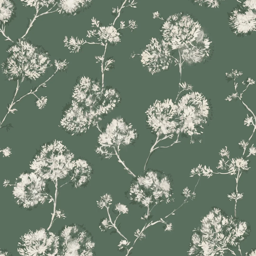 Mainstays Sage Green Bleached Floral, Peel and Stick Wallpaper 13.35 sq. ft. 7061