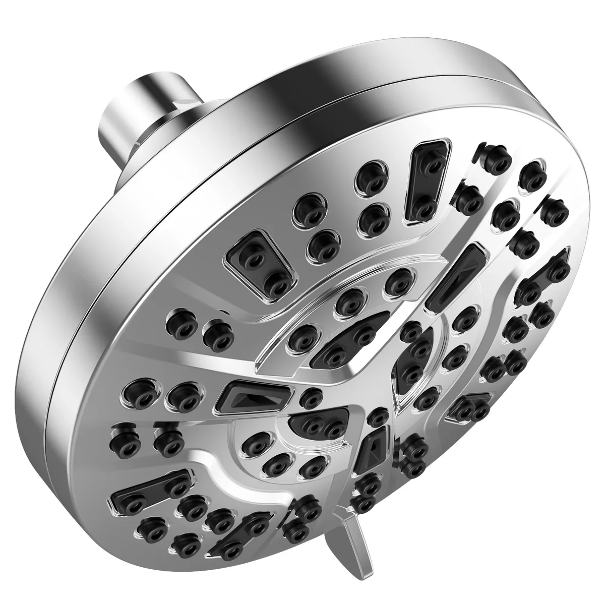 GPED 8-Mode High Pressure Shower Head, Premium High Flow Fixed Showerhead with Anti-Clogging Silicone Nozzles, 5.2 Inch Luxury Modern Showerhead with  4766