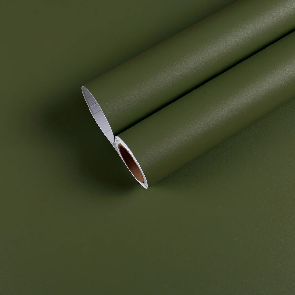 CHIHUT Olive Green Peel and Stick Wallpaper 17.7"x100" Self Adhesive Removable Wallpaper Dark Green 5023