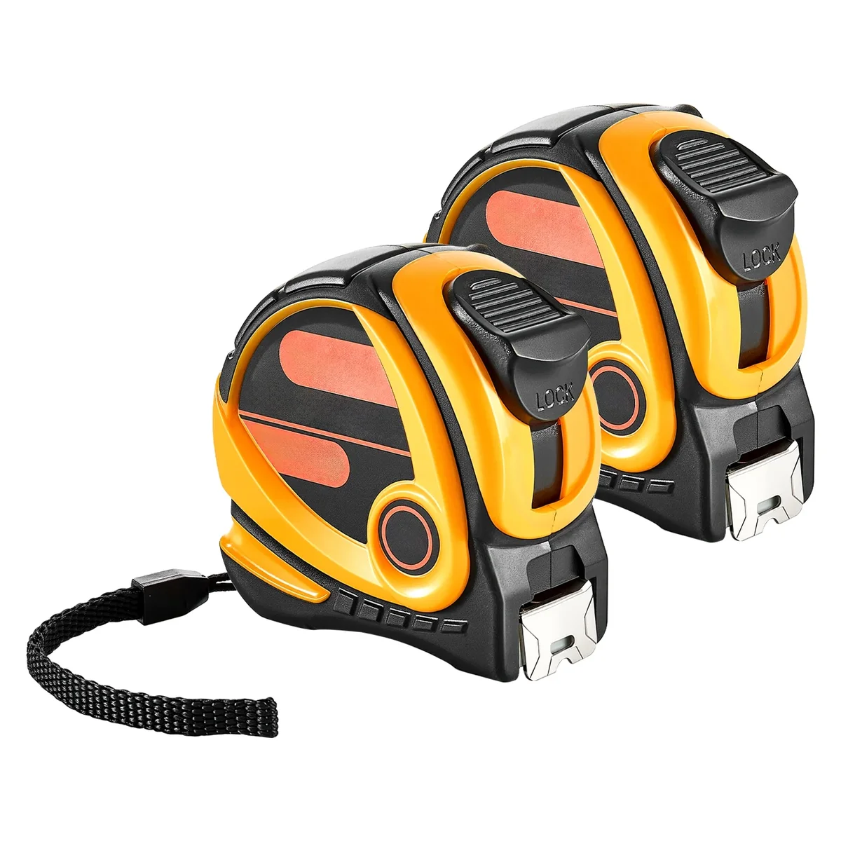 VEVOR 2 Packs Tape Measure 25 ft Length, Measuring Tape with Retractable, Imperial and Metric ft/m Dual-Scale & ABS Case & Easy Read Steel Measur 2304