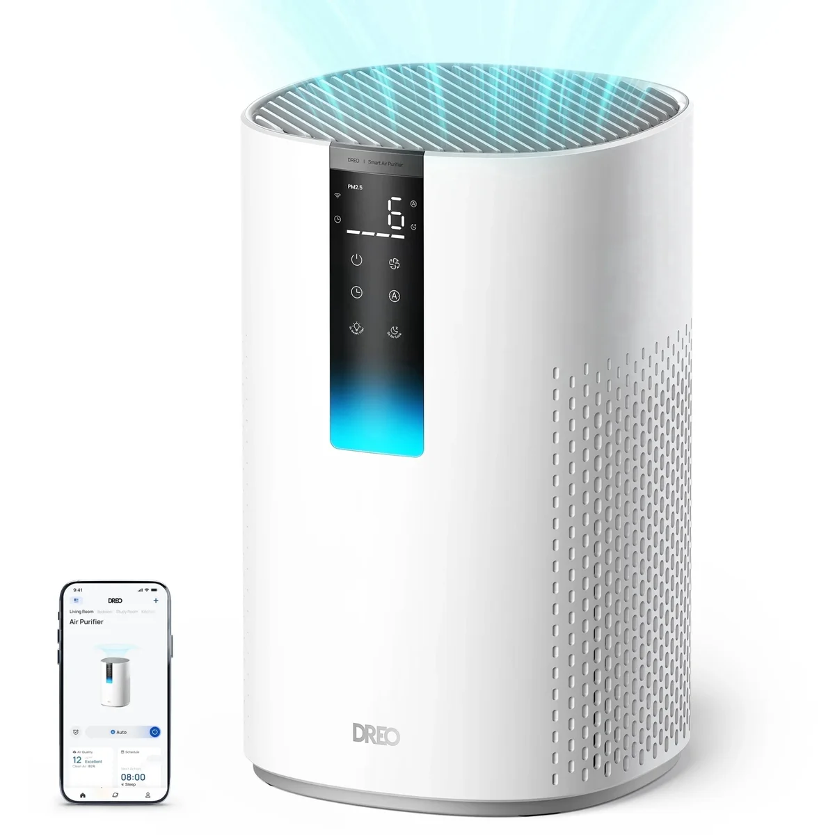 Dreo HEPA Air Purifier for Large Room up to 1600 Sq.ft/2H, Smart Purificador for Allergies and Asthma, Remove 99.97% Pet Hair, 5-Stage Filter wit 9832