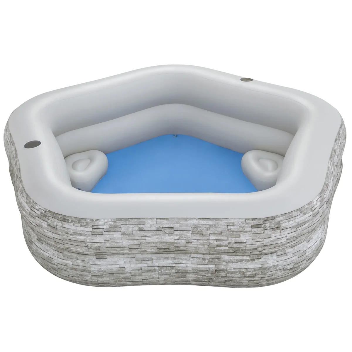 H2OGO! TruPrint Stone 7'x 6'9" x 21" Family Inflatable Kiddie Pool 2520