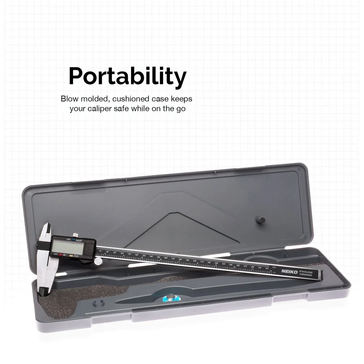 NEIKO 01409A 12” Electronic Digital Caliper | Extra Large Display | 0-12 Inches | Inch/Fractions/Millimeter Conversion | Polished Stainless Ste 8786