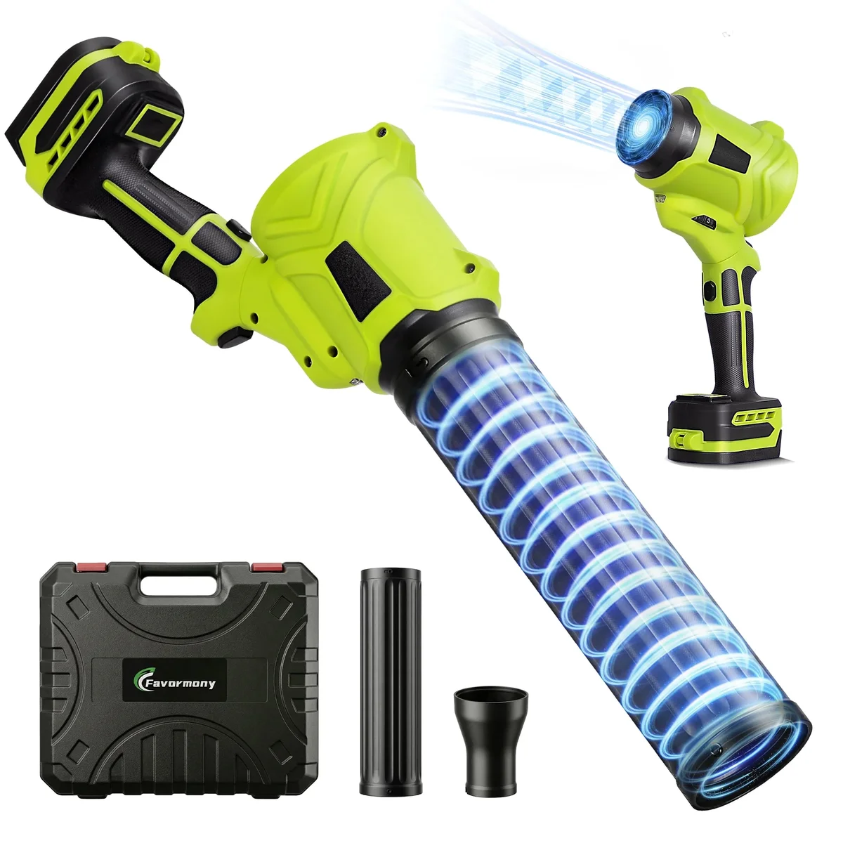Everdaily Essentials Cordless Leaf Blower for 18V ( Battery), Lightweight Leaf Blowers With 180°Rotatable Head and 6 Adjustment Speed, 2 in 1 Brushed Ele 5108