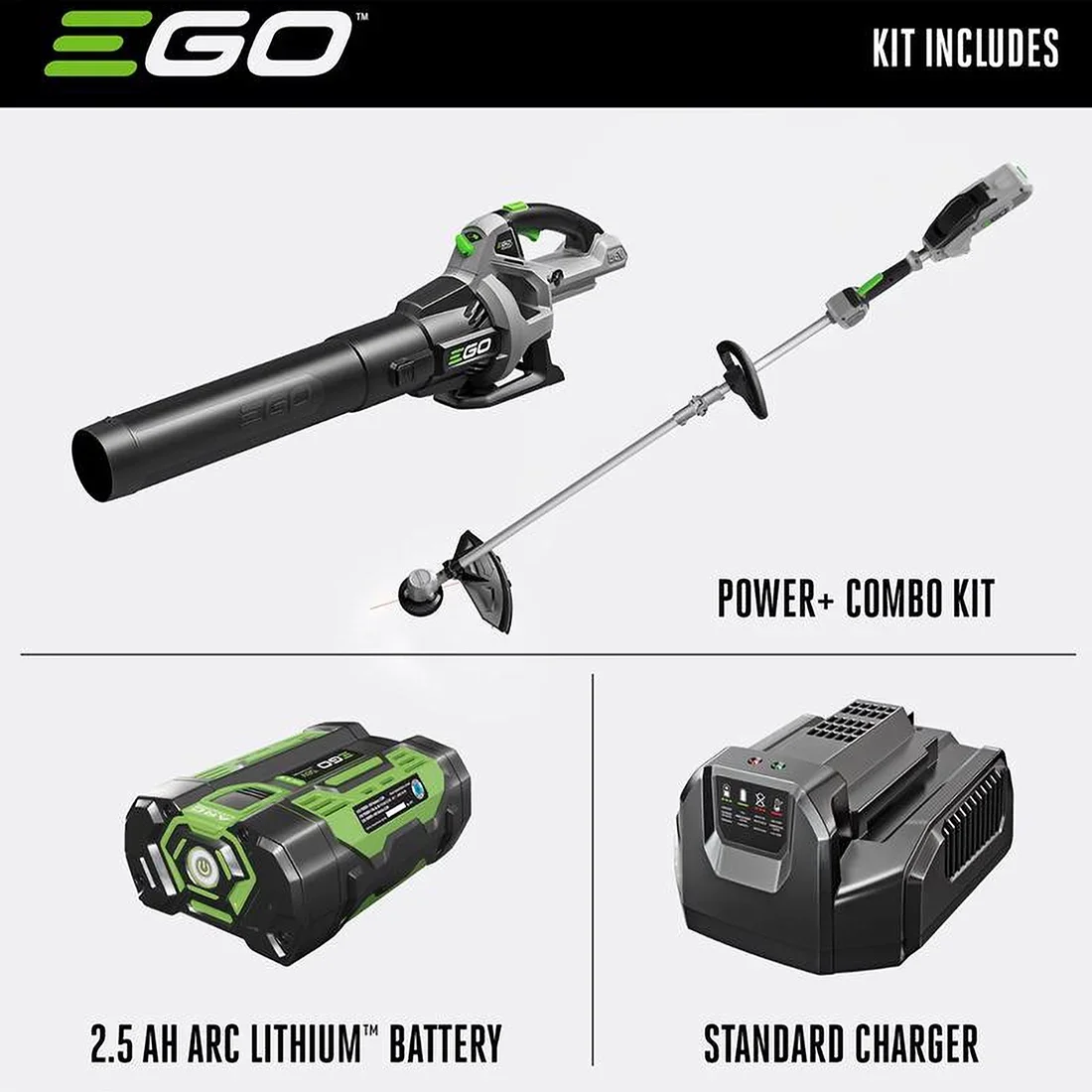 EGO POWER+ 56V 15" String Trimmer & 530CFM Blower Combo Kit W/ 2.5Ah Battery & Charger 5625