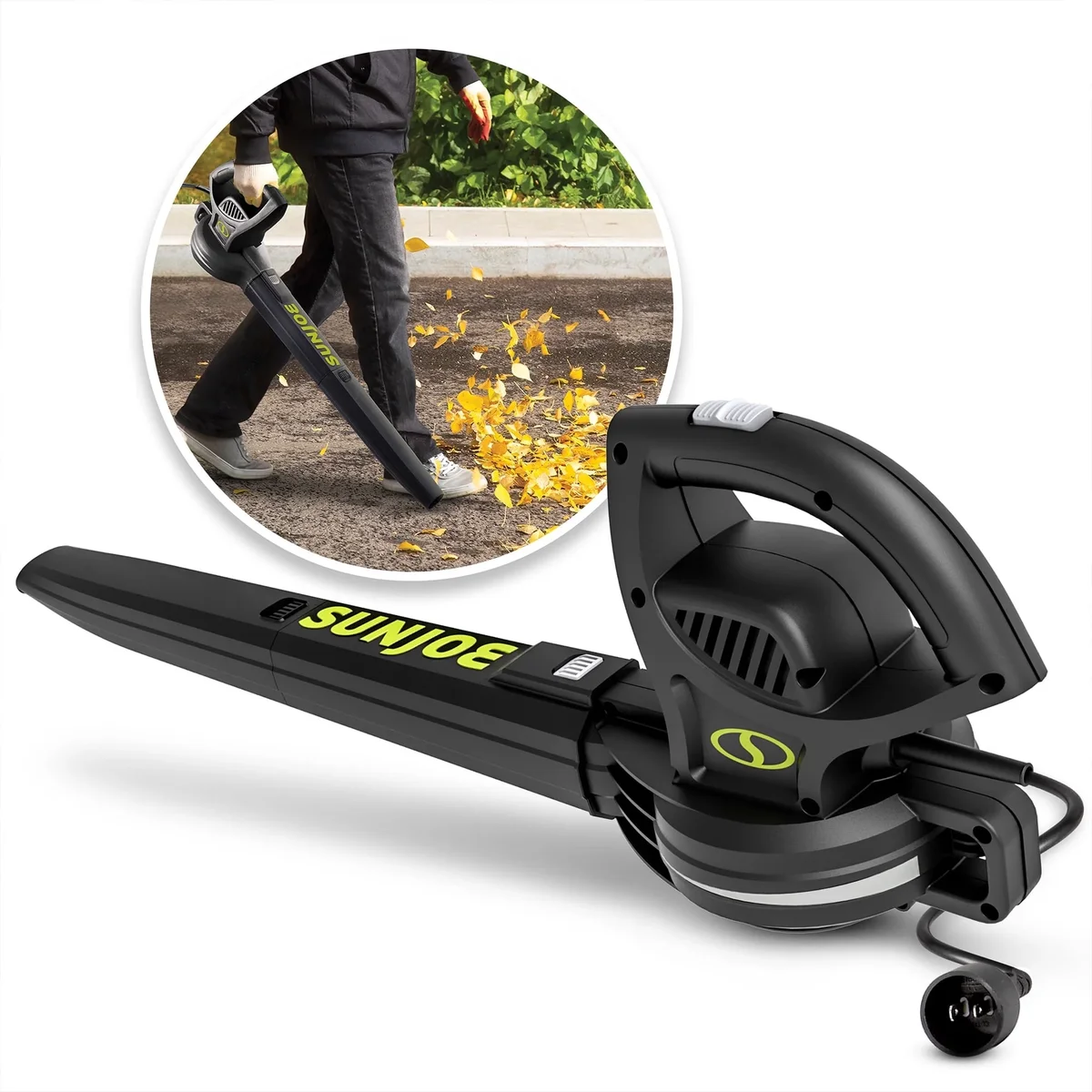 Sun Joe 6-Amp 155 mph Corded Electric Handheld Leaf Blower, Light-Duty Lawn Tool, Black 0835