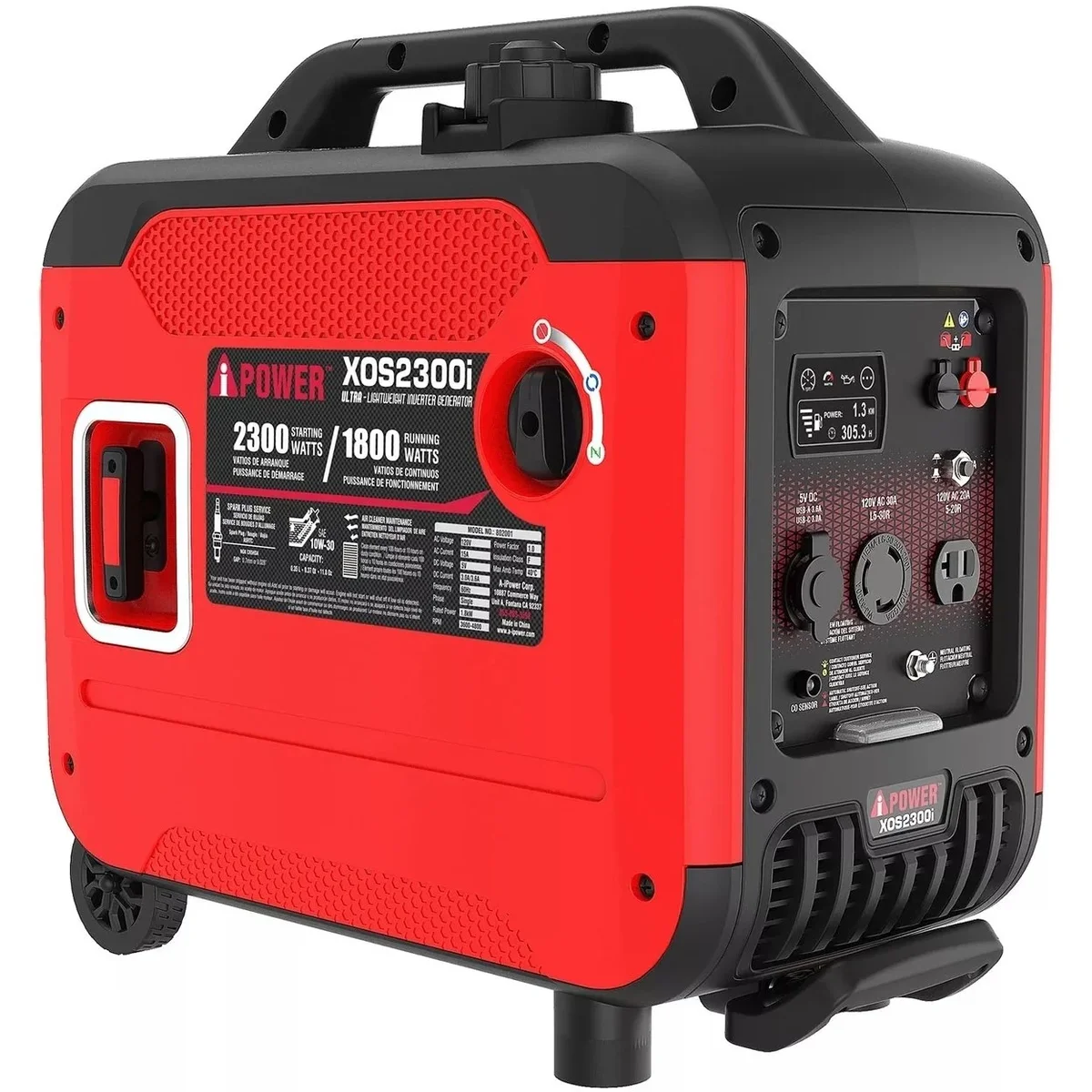 A-iPower 2300 Watt Portable Generator Inverter With Portability Kit and CO Sensor 8357
