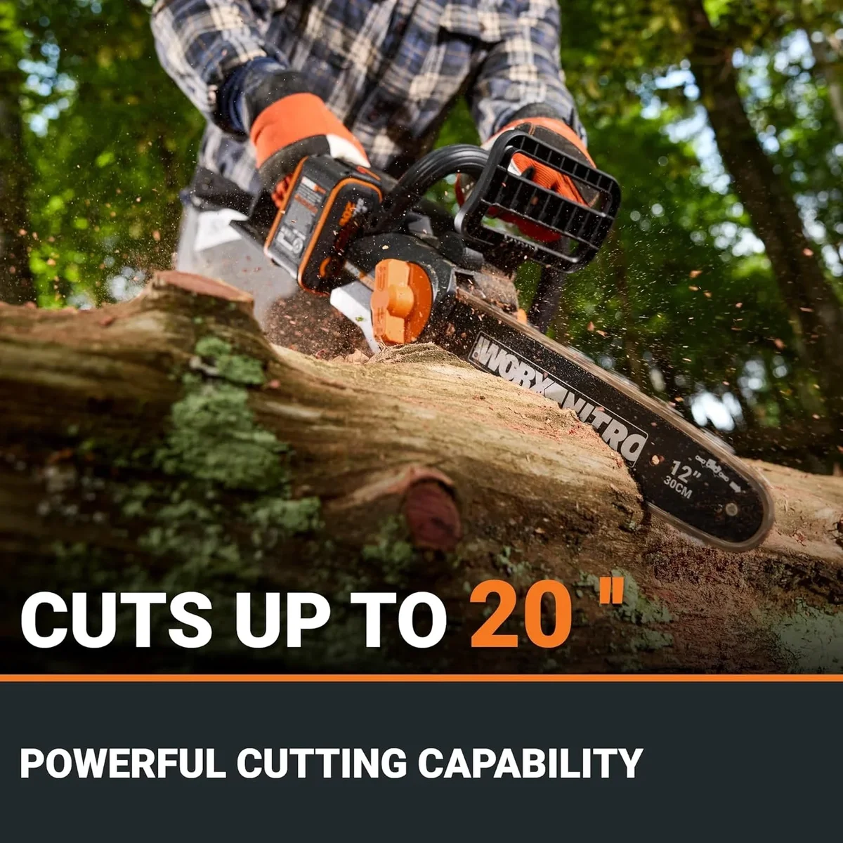 Worx Nitro WG350 20V Brushless 12" Cordless Chainsaw 5299