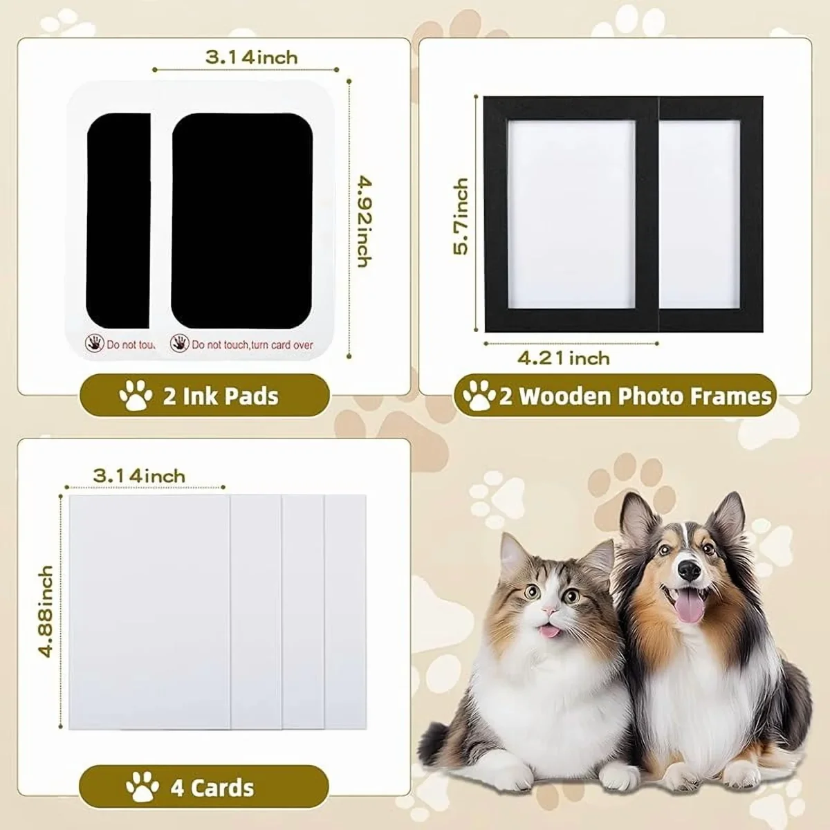 Zeokiar Pet Paw Printing Kit, Paw Print Ink Pad for Dog Cat Paw Prints, Dog Paw Print Kit, Pet Paw Print Impression Kit, , Memorial Gifts for Cat Dog 9106