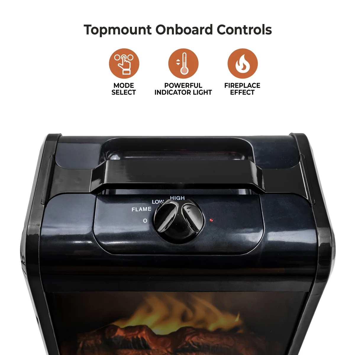 Everdaily Essentials Fireplace Space Heater with Realistic 3D Flame, Black Ref. 3005