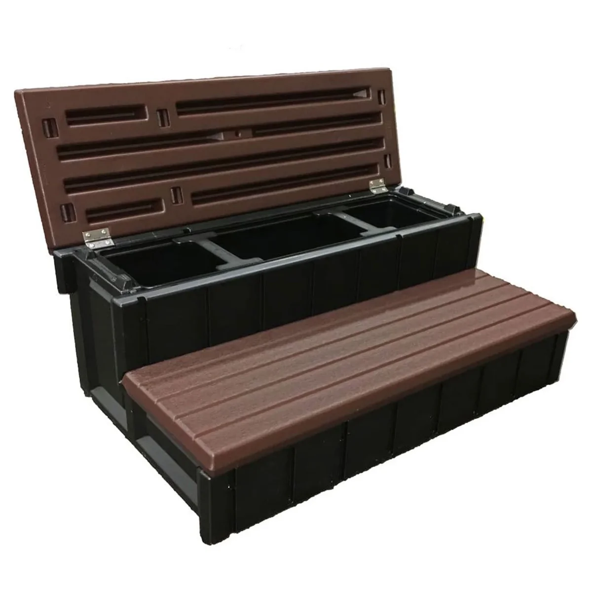 Everdaily Essentials Leisure Accents Outdoor Spa Hot Tub Storage Steps, Espresso Ref. 4319