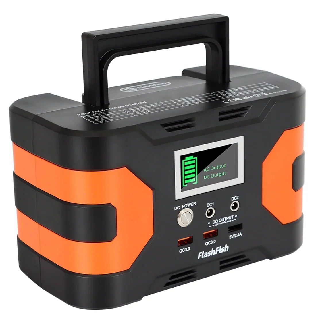 Flashfish Power Station Portable, Flashfish Solar Generator 200W Peak, 45000mAh/166Wh Backup Battery with 2 110V AC Outputs/2 DC Ports/3 USB Ports for Outd 3795