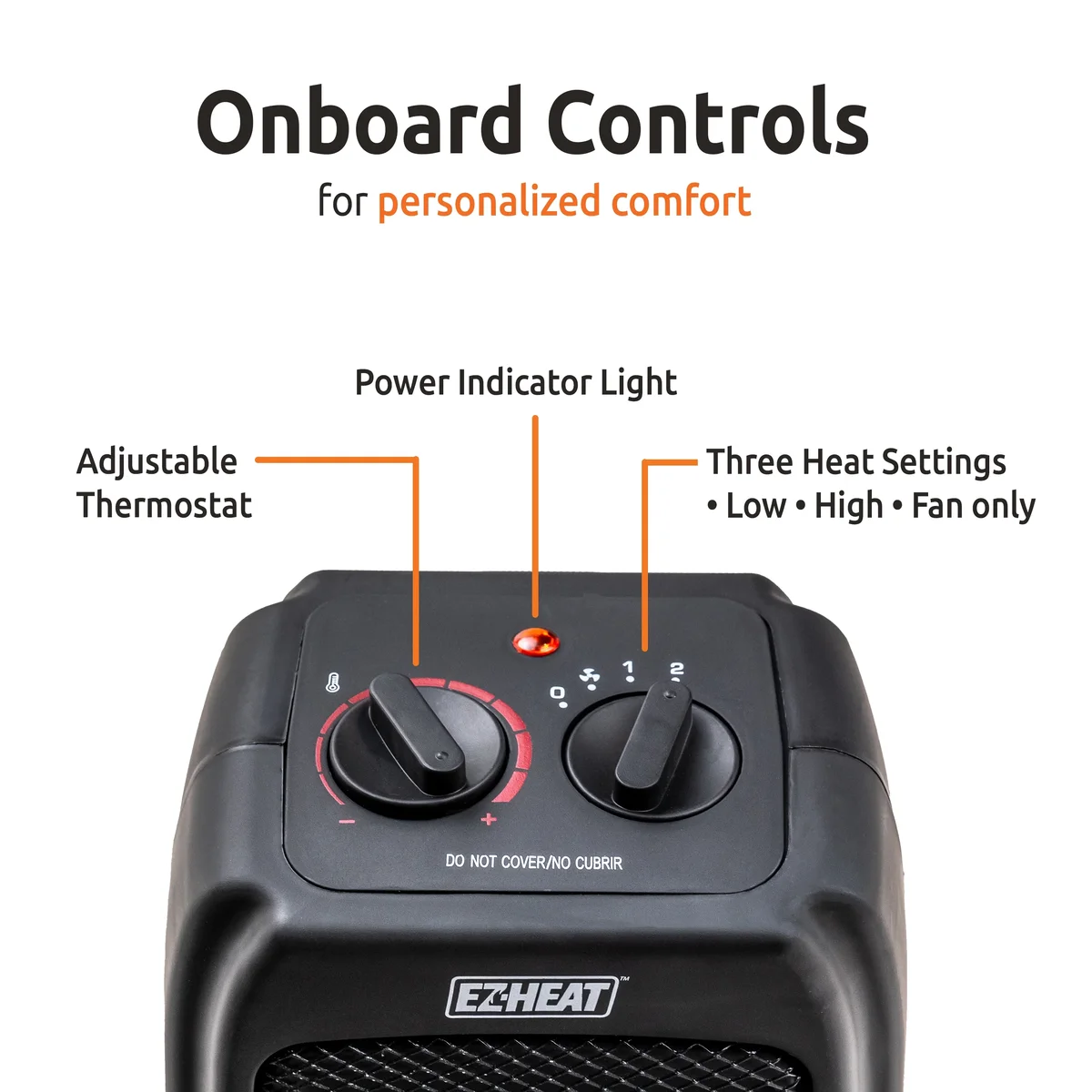 Everdaily Essentials Personal Ceramic Desktop Space Heater with Thermostat Ref. 7336