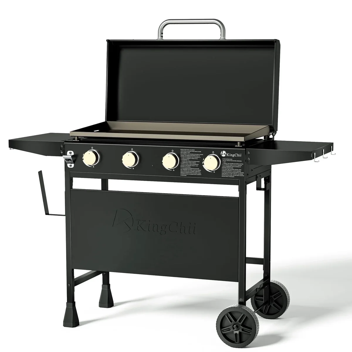 KingChii 4-Burner 30.6" Propane Griddle Outdoor Flat Top Gas Grill Griddle with Hard Cover for Camping, Tailgating, BBQ, Parties, Backyard & Pati 4196