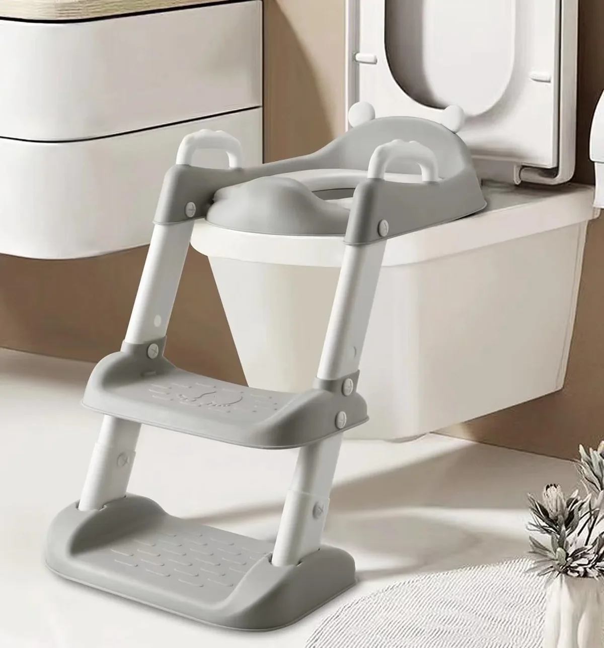 PandaEar Toilet Potty Training Seat with Step Stool Ladder, Comfortable Safe Potty Seat with Anti-Slip Pads Ladder for Kids Boys Girls Toddlers ( 7770