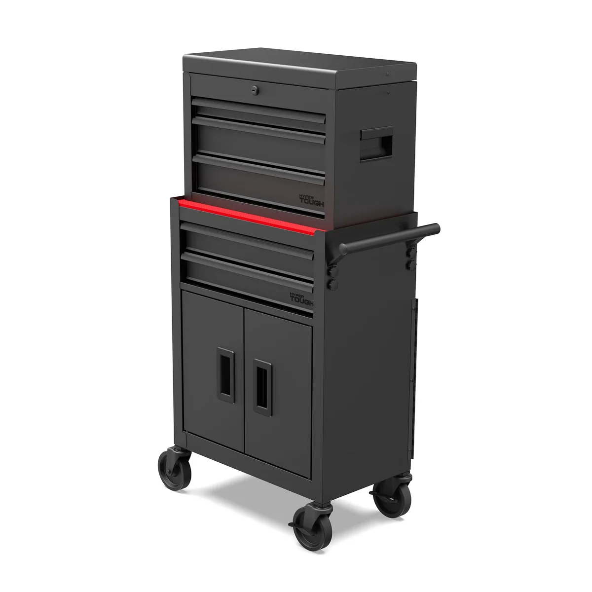Hyper Tough 20-Inch 5-Drawer Steel Tool Chest with Ball-Bearing Slides, 300 lb Capacity, Black 7620