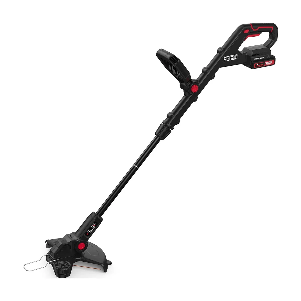 Hyper Tough 12" 20V Brushless Cordless String Trimmer with 20V Max 2.0Ah Battery and Charging Cable 1135