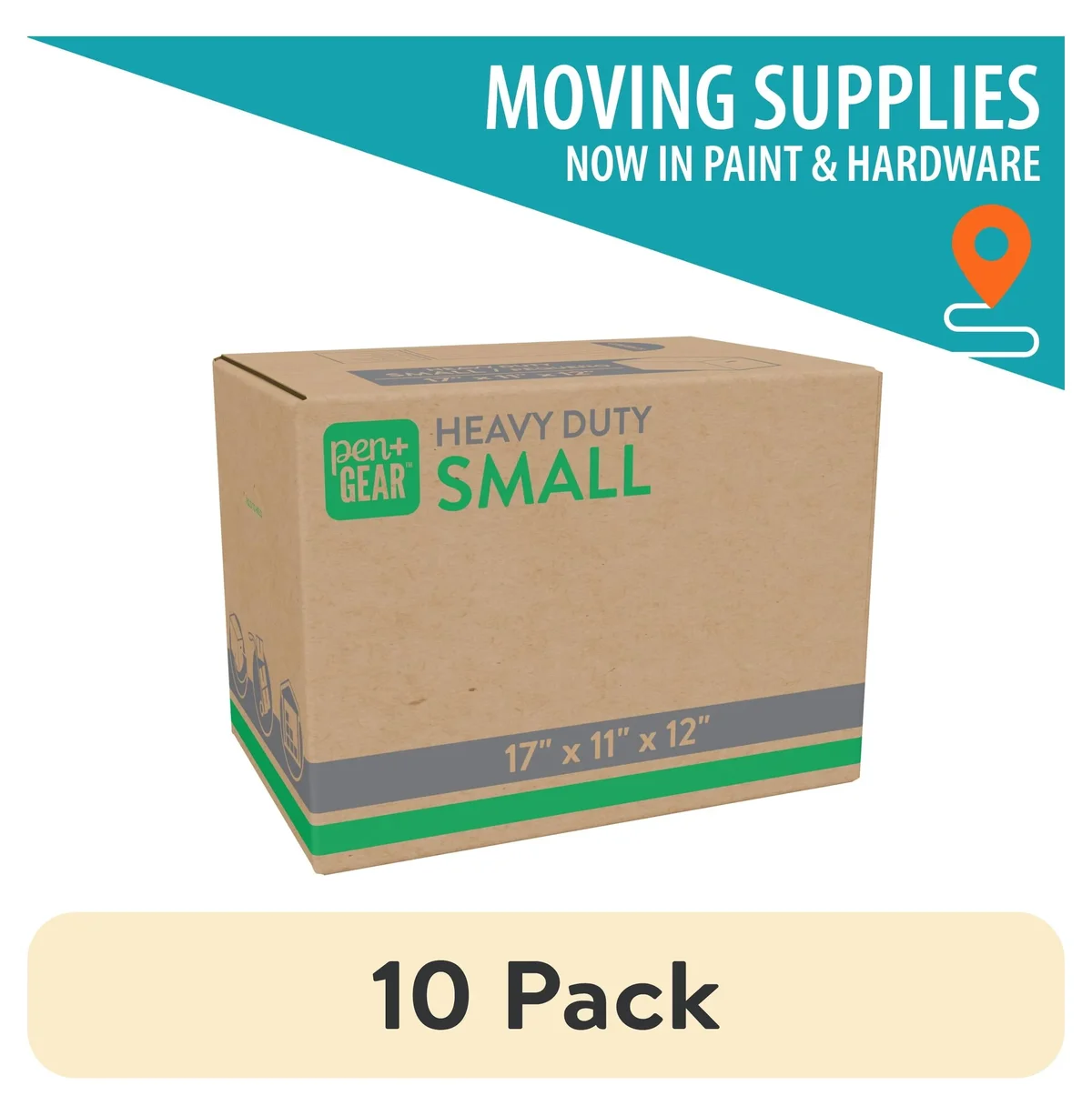 Pen+Gear (10 pack) Pen+Gear Small Heavy Duty Kraft Moving Boxes, 17L x 11W x 12H 0069