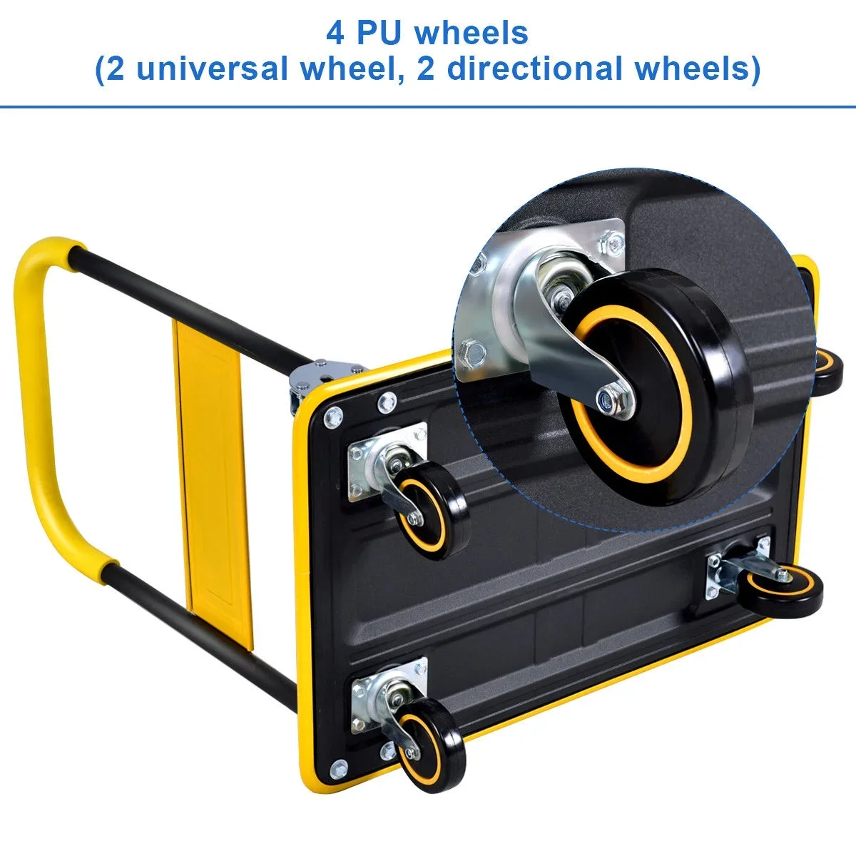 Costway 330lbs Folding Platform Cart Dolly Push Hand Truck Moving Warehouse Foldable 6143
