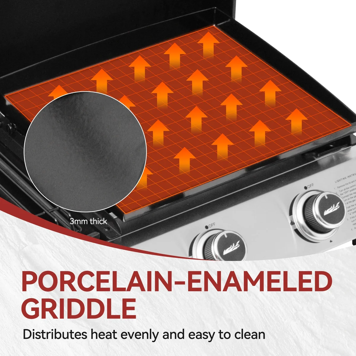 Everdaily Essentials 3-Burner Portable Gas Griddle with Side Burner, PD1305H Ref. 3083