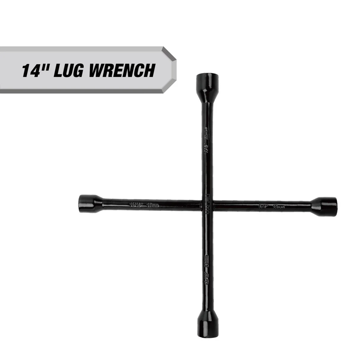 Hyper Tough 14-inch Powder Coated Lug Wrench for Tire Replacement 1253