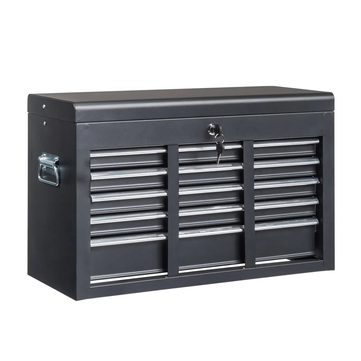 Easingroom Ktaxon Tool Box, Portable 5 Drawer Steel Toolbox with Top Storage Tray & Carrying Handle, for Garage Trunk Household, Black 6541