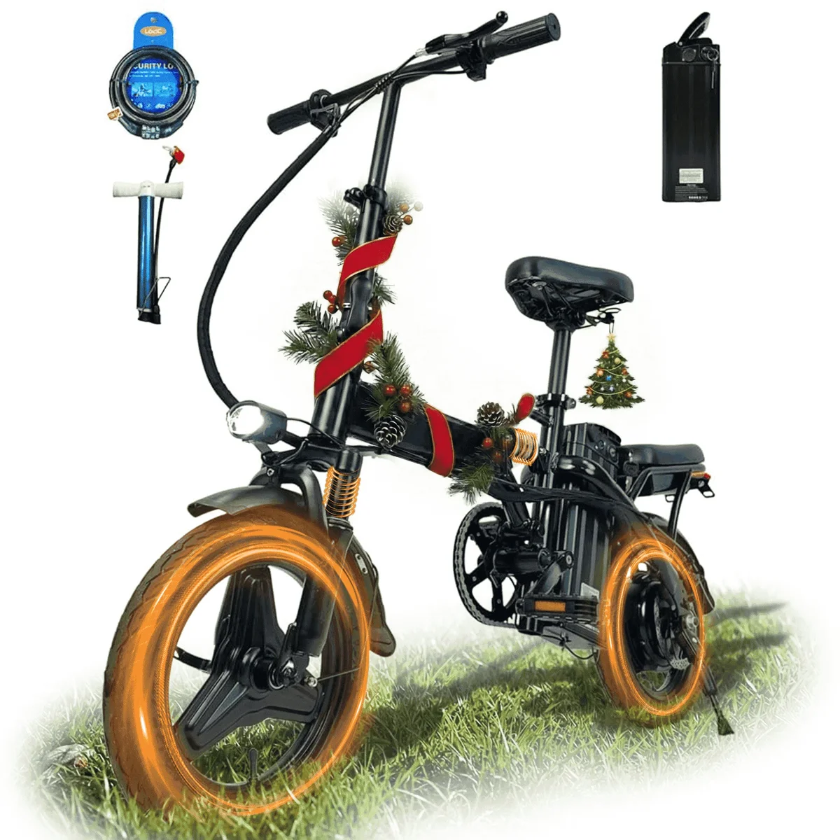 Bycyla Electric Bike for Adults, Ebike,14" Folding Electric Bike 500W Motor,576Wh Built-in Battery 20MPH,20+Miles,Multi-Shock Absorption,Commuter 6795