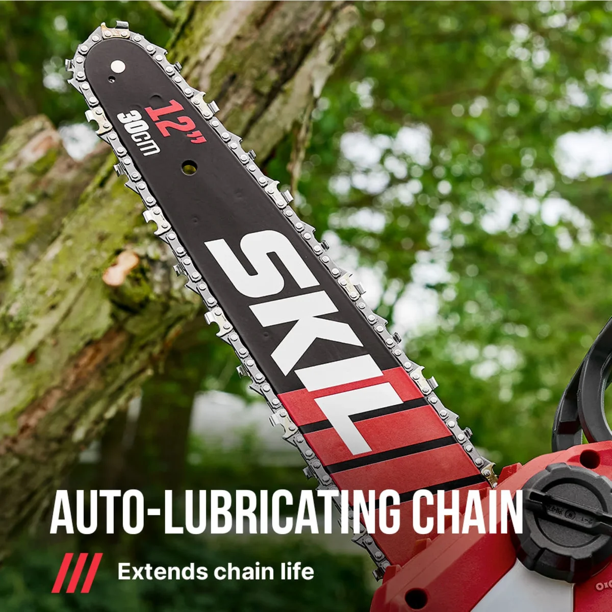 SKIL PWR CORE Brushless 40V 12-inch Chain Saw , Tool-Less Chain Tensioning, 2.0Ah Battery and Charger, TH1200C-11 1717