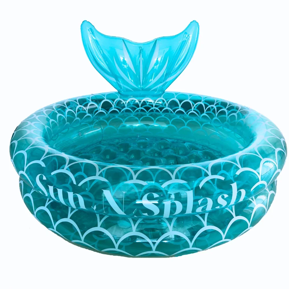 Sun N Splash Blue Mermaid Inflatable Kiddie Pool for Kids Ages 3+ 3250