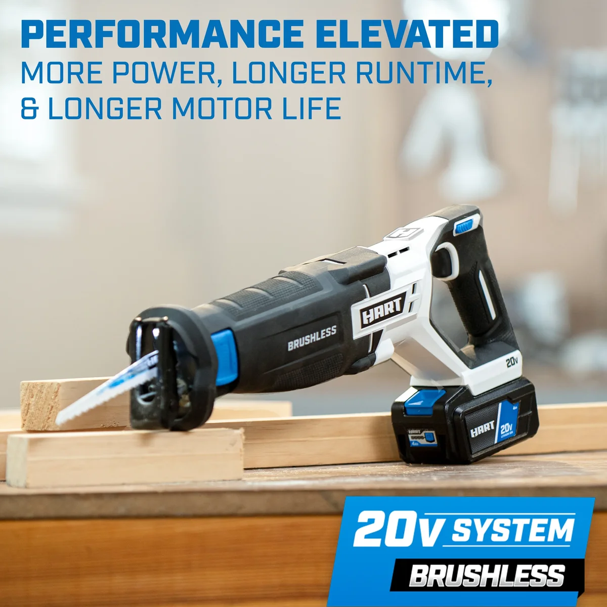 HART 20-Volt Brushless Reciprocating Saw (Battery Not Included) 3193