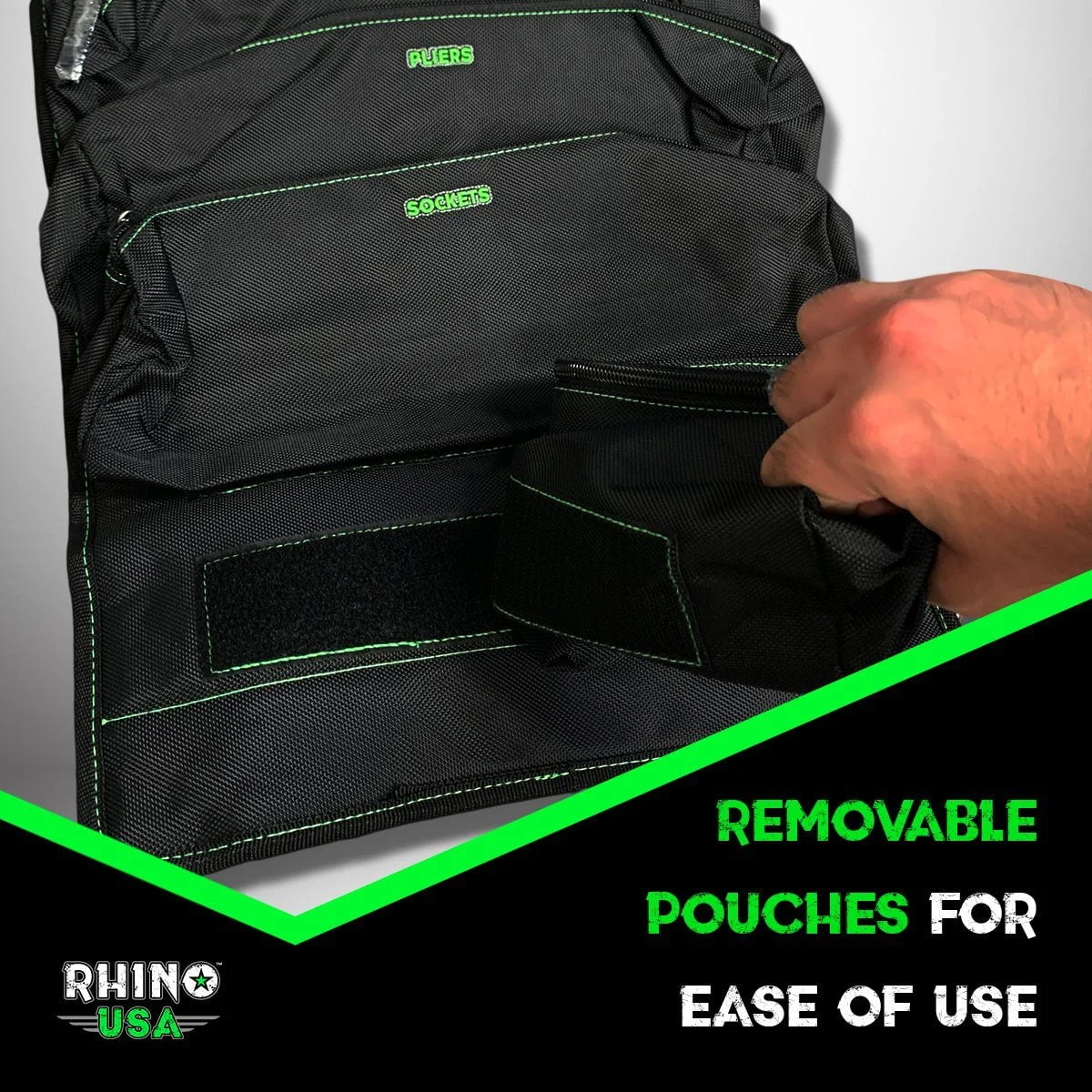 Rhino USA Tool Bag Roll - Heavy Duty Canvas Organizer (Poly/Nylon) 1123