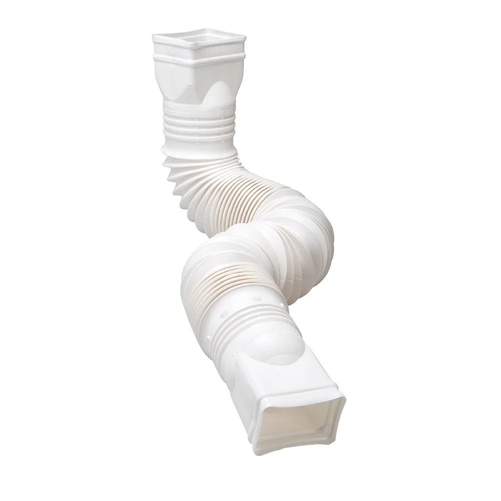 Amerimax Flex-a-Spout Downspout Extension, White Roof Gutter Accessories 7153