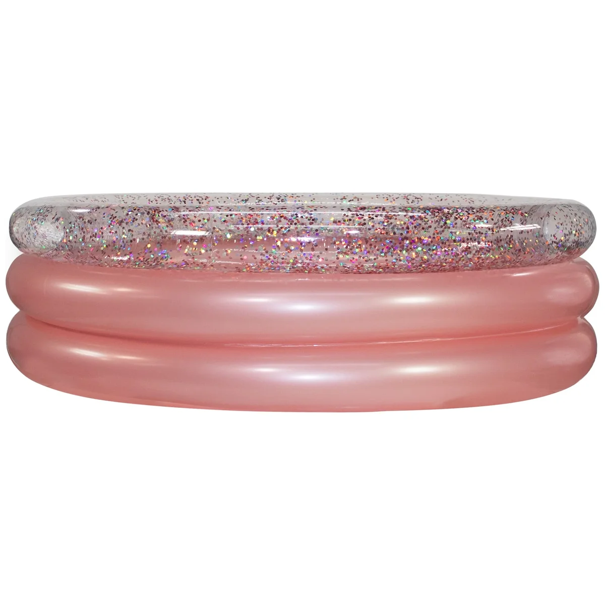 PoolCandy Inflatable Rose Gold Glitter 3 Ring Pool 3145