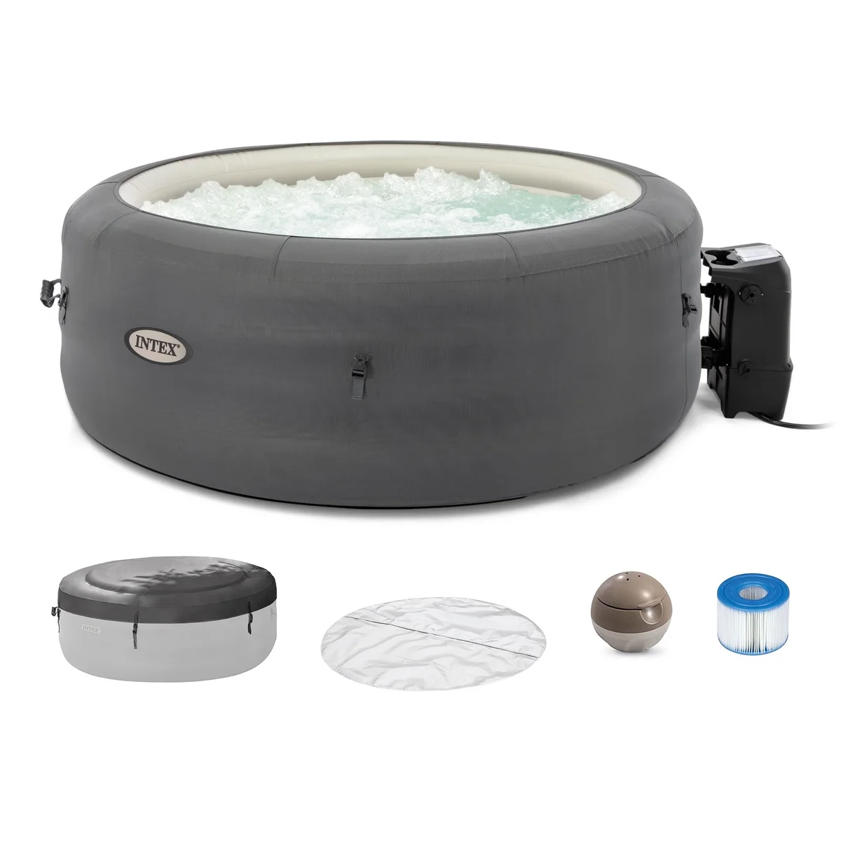 INTEX SimpleSpa Bubble Massage 4 Person Inflatable Hot Tub Spa w/ Jets 5389