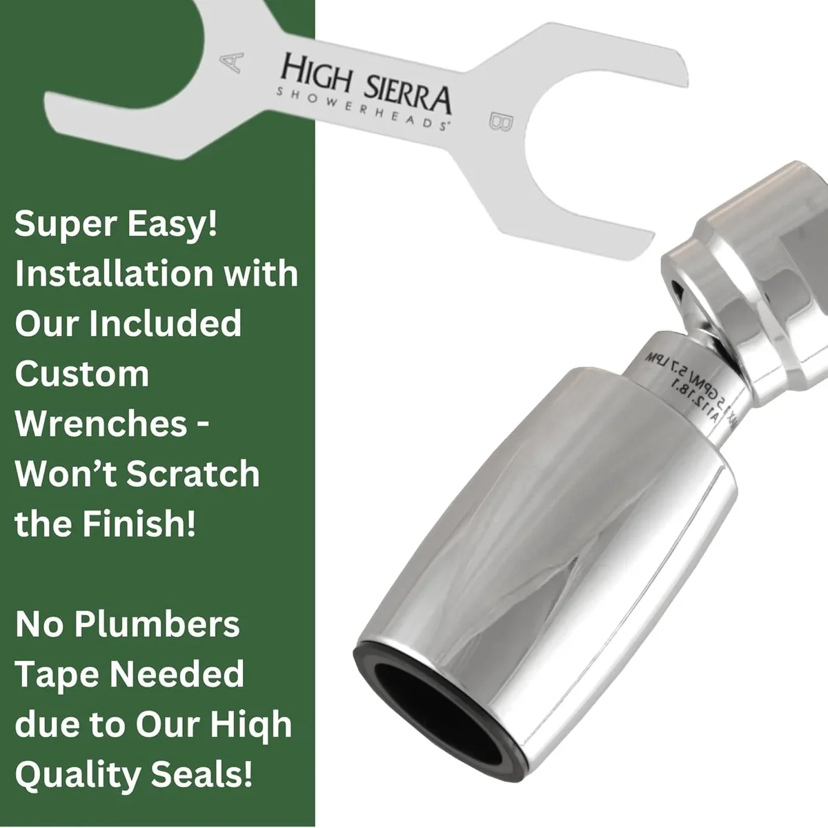 Everdaily Essentials ® Solid Metal 1.5 GPM Low Flow Shower Head: Polished Chrome Ref. 7941