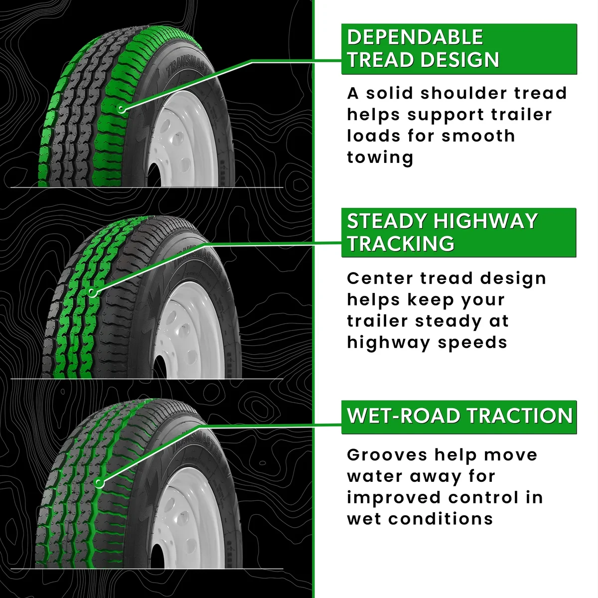 Greenball Transmaster EV ST175/80R13 LRC Hi-Speed Special Trailer Tire Only 3205
