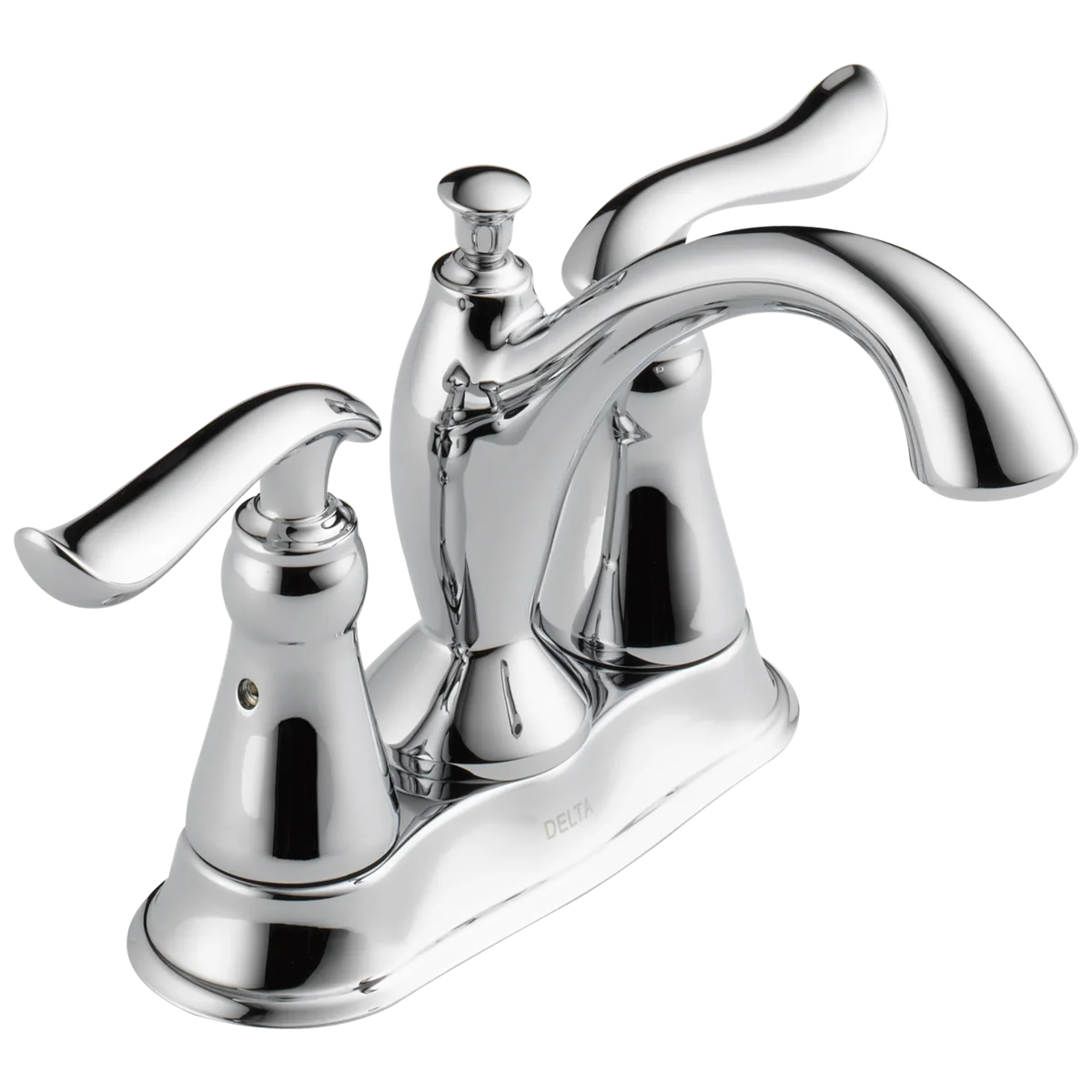 Delta Faucet Delta Linden Two Handle Centerset Bathroom Faucet with Metal Drain Assembly in Chrome 2594-MPU-DST 1994