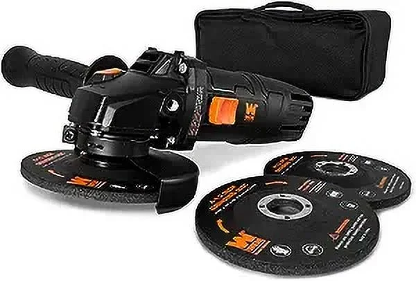 WEN 7.5-Amp 4-1/2-Inch Corded Angle Grinder with 3 Discs and Case, 94475 3302