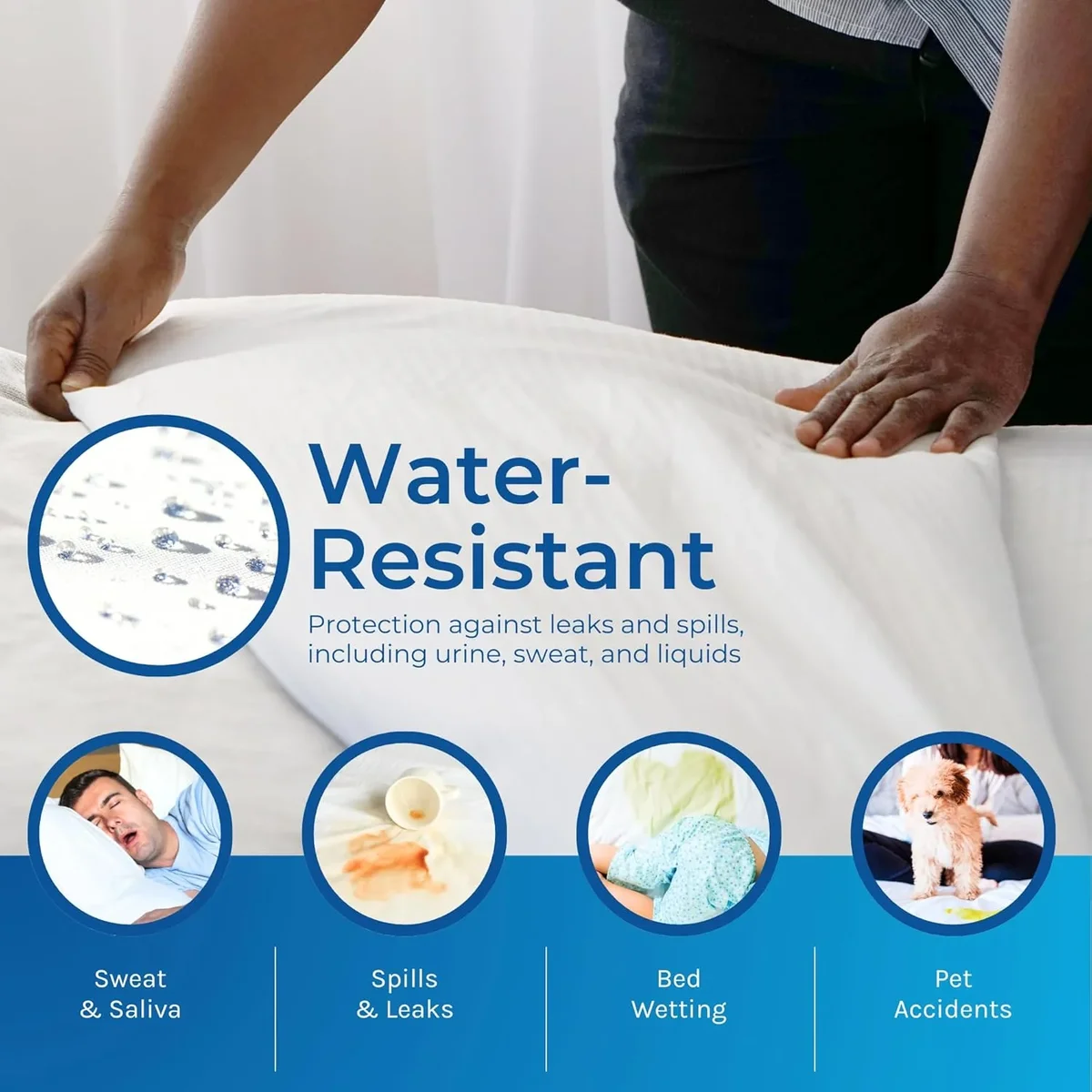 Hygea Natural Luxurious Bed Bug Mattress Protector Cover Zipper Bedding, Waterproof, Queen 5607