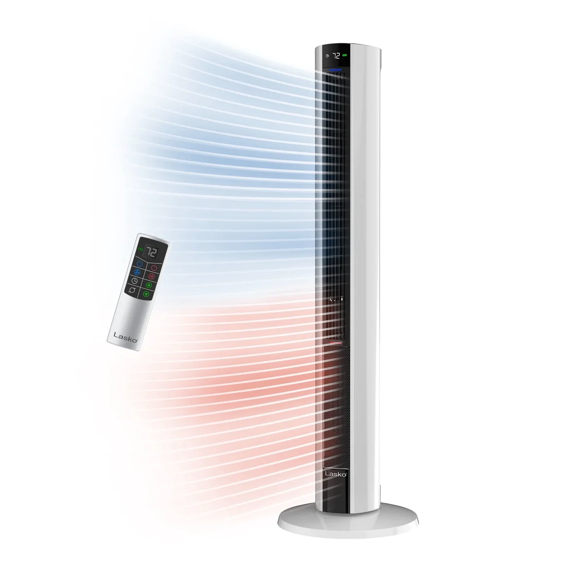 Everdaily Essentials 42" 1500W All Season Tower Fan & Space Heater with Timer and Remote, White, FH500 2553