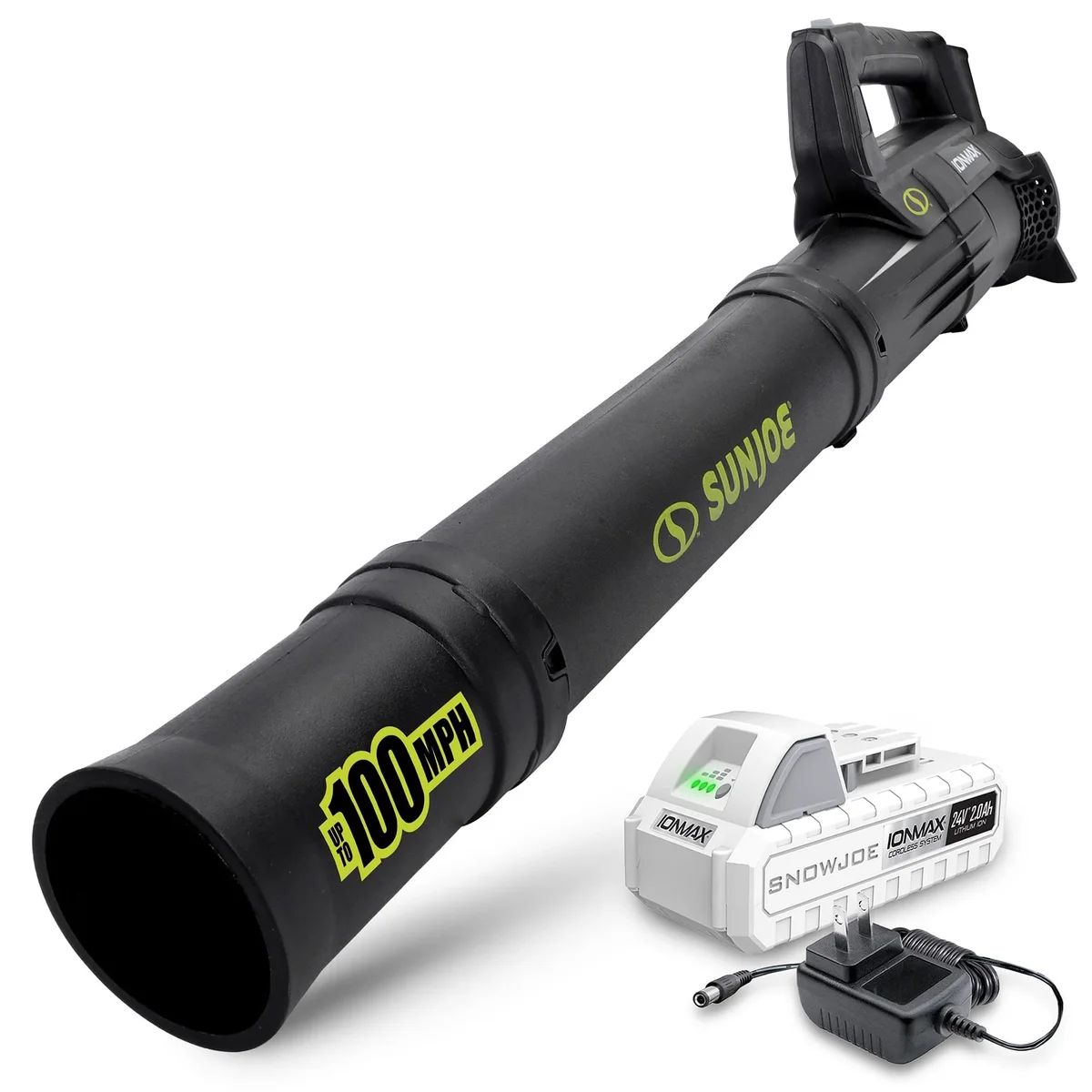 Sun Joe 24V Jet Leaf Blower Cordless Compact Turbine with Battery, Black, 24V-TB-LTE 7722