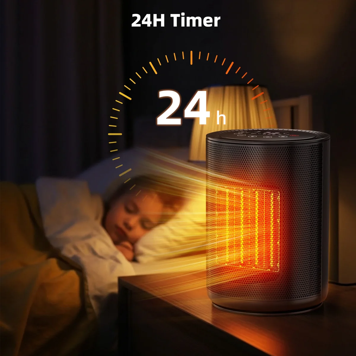 KISSAIR 1500 W Space Heater, PTC Ceramic Heater with Remove Control & LED Screen, 24H Timer, 4 Modes and Tip-Over Protection,heaters for inside B 6093